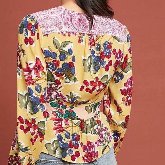 ANTHROPOLOGIE Wrap Blouse Meadow Rue 6 14 NWT - Picture 2 of 3
